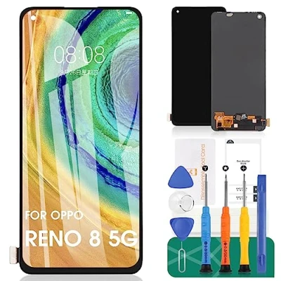 Image de Pour Oppo Reno8 5G Écran de remplacement Reno 8 LCD tactile Numériseur CPH2359 Kits réparation (Noir，Pas reconnaissance d&#039;empreintes digitales )