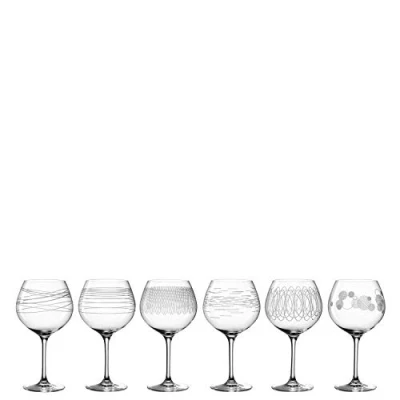 Image de Leonardo Casella 061800 Lot de 6 verres à vin rouge, calices bourgogne avec motifs, passent au lave vaisselle, résistant aux chocs, 630 ml
