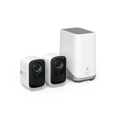 Image de eufy Security eufyCam S300(eufyCam 3C), Camera Surveillance WiFi exterieure sans Fil, Résolution 4K, Vision Nocturne Couleur, Frais mensuels, Nécessite HomeBase 3, 2+1
