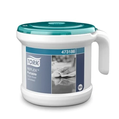 Image de Tork Reflex Starter Pack pour Bobine à Dévidage Central blanc et turquoise M4, design solide, 1 pack, 473186
