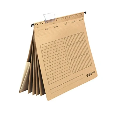 Image de Falken Classeur suspendu multiple UniReg. Fabriqué En Allemagne carton recyclé marron, reliure commerciale, DIN A4, 4 intercalaires, reliures, poche intérieure dans le dos Blauer Engel