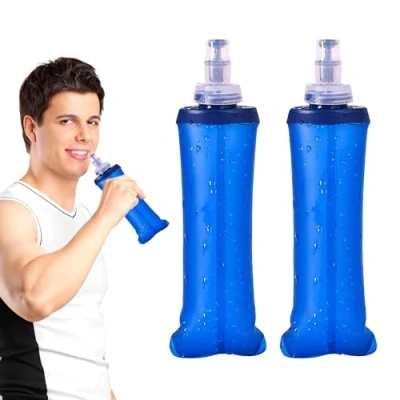Image de VIKSAUN 2 Pcs Gourde Souple 500 ml, Flasque Running, Soft Flask, Poche Hydaratation Bouteille Pliable, Sport Pliable Hydratation Flacon d&#039;eau pour Randonnée Marathon