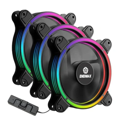 Image de ENERMAX Ventilateurs 120mm RGB LED Adressable, ultra silencieux Haut de gamme T.B.RGB Ad. (UCTBRGBA12P BP3) Pack 3 unités, Pale Détachable, technologie anti poussière