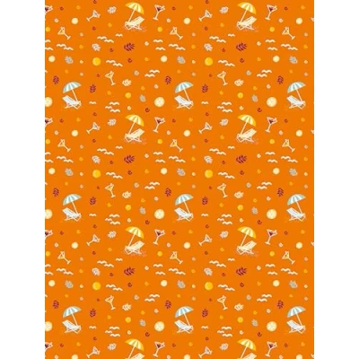 Image de Décopatch FDA922C Une pochette de 20 feuilles texture 30x40 cm Fleurs fond orange
