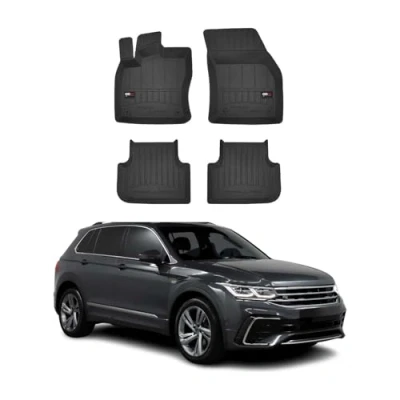 Image de OMAC Tapis de Sol en Caoutchouc Compatible avec VW Tiguan 2018 2023 Noir Premium