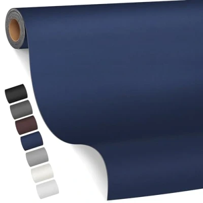 Image de Patch de Réparation en cuir, 80 x 200cm Reparation autocollant Cuir Auto adhésif rénovation pour Canapé, Siège, Vestes, Artisanat（Lisse Bleu marine）