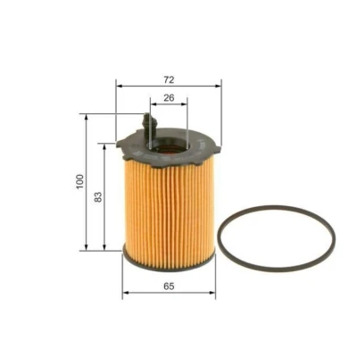 Image de BOSCH 1 457 429 238 Filtre à huile avec joint d&#039;étanchéite Cartouche filtrante PEUGEOT: 308 I 3/5 portes, 208 5008 oscaro, mister auto