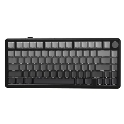 Image de ATTACK SHARK X85 Joint (BT5.0/2.4G/USB C) Clavier mécanique avec Bouton, de Jeu 75% sans Fil Rembourrage à Cinq Couches, rétroéclairage RVB, Touches PBT remplaçables Chaud (Noir)