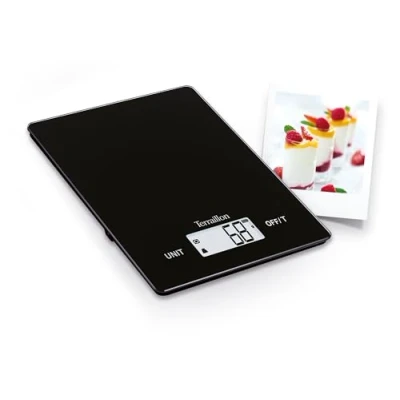 Image de TERRAILLON Balance de Cuisine SMART USB Rechargeable par Auto ON Fonction Tare et Conversion Liquide Portée 5Kg Noir
