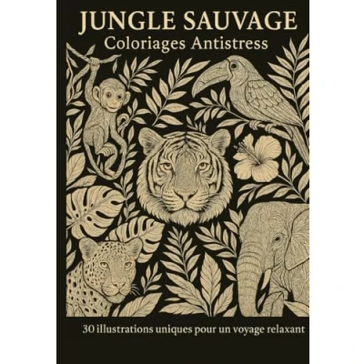 Image de CARNET DE COLORIAGE ANIMAUX LA JUNGLE: 30 PAGES A COLORIER
