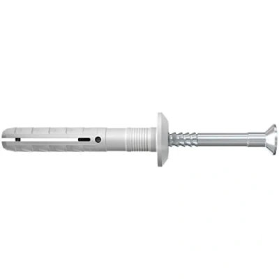 Image de fischer Cheville à frapper N 6 x 30/1 P (100) avec collerette plate et clou empreinte pozi en acier électrozingué/Boite de 100