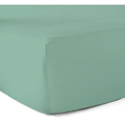 Image de Drap Housse 100% Coton 57 Fils Vert Tilleul 140 x 190 cm Bonnet 30