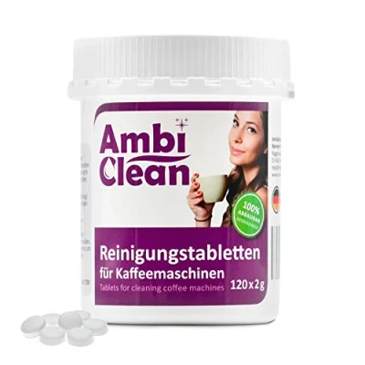 Image de pastilles nettoyantes pour machines a cafe 120 de 2.0 g compatible avec les à café et Espresso ainsi que distributeurs automatiques boissons Jura, WMF, Saeco, Bosch, Siemens, Delonghi, Melitta, Miele Produites en Allemagne