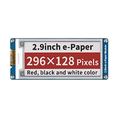 Image de Waveshare 2.9Inch E Paper Display Module(B),296x128 Resolution 3.3v/5v Ink Electronic Screen,Red Black White Three Color for Raspberry Pi/Jetson Nano/Arduino/STM32