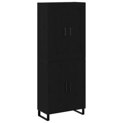 Image de Buffet en chêne noir vidaXL Moderne 69.5x34x180 cm Bois MDF Finition mate