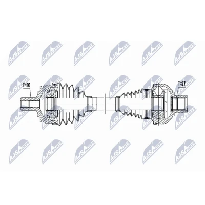 Image de NTY NPW ME 067 Arbre de transmission Essieu avant droit 505 Boîte automatique MERCEDES BENZ: Classe A, CLA Coupe, B
