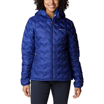 Image de Columbia Delta Ridge Down Hooded Jacket, Doudoune À Capuche Femme, Dark Sapphire, Taille XS