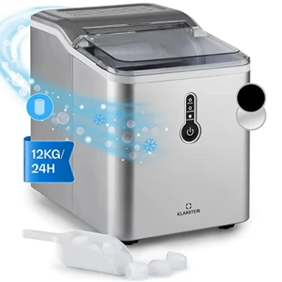 Image de Klarstein Machine a Glacons pour la Maison, Capacité de 1.5L, Fabrique Rapidement Jusqu&#039;à 12kg Glacons, Glaces Petits et Grands Glaçons en Forme Balles, Autonettoyante, Ice Maker