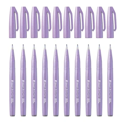 Image de Pentel SES15C V3X Lot de 10 stylos à pointe pinceau Violet clair