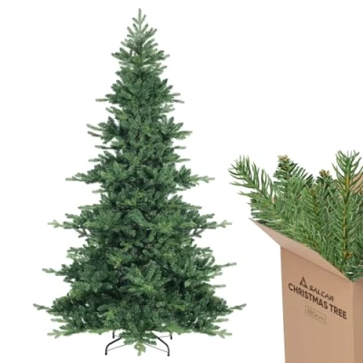 Image de SALCAR Sapin de Noël artificiel 180 cm En PVC et polyéthylène Système parasol pliable Diamètre : 115 l&#039;arbre surdimensionné
