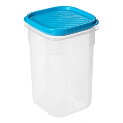 Image de TATAY Boîte Alimentaire, Hermétique, 1 L Capacité, Couvercle à pression flexible, sans BPA, passe au Micro ondes et Lave vaisselle, Bleue. Dimensions :10 x 10 16,5 cm
