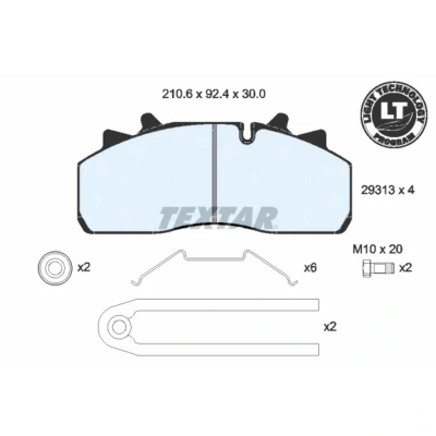Image de TEXTAR 2931302 Jeu de plaquettes frein epad préparé pour indicateur d&#039;usure
