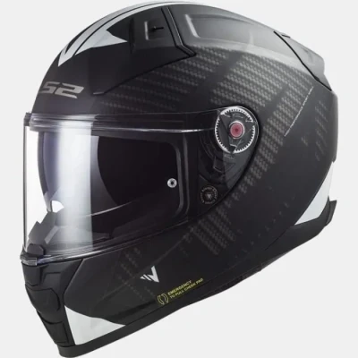 Image de LS2, Casque Moto Intégral VECTOR II SPLITTER Matt Black White, XL