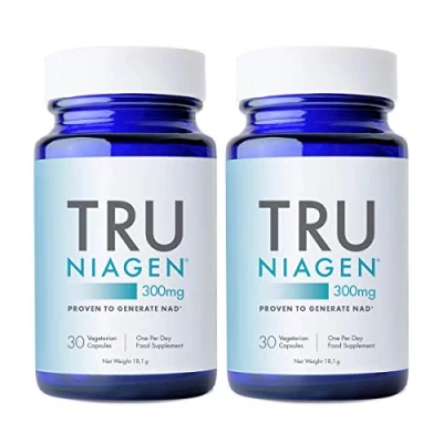 Image de TRU NIAGEN │ Suppléments de nicotinamide riboside NAD+ pour réduire l&#039;épuisement et la fatigue, formule brevetée NR, 30 pièces, 300 mg par portion (2 mois / 2 bouteilles)