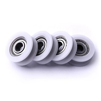 Image de ATOPLEE 4pcs Round Groove Nylon Poulie Roues Rouleau pour Slide Gate/Angle Bar/Tiroirs, 8x30x10mm