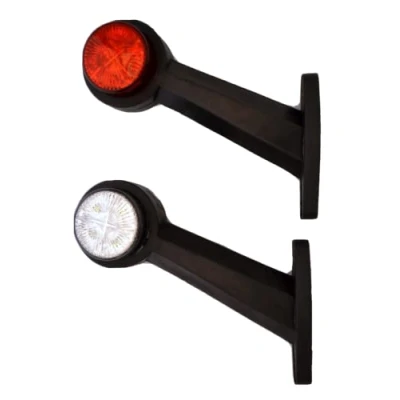 Image de Lot de 2 feux d&#039;encombrement LED 24 V blanc/rouge châssis camion, remorque, caravane, camping car