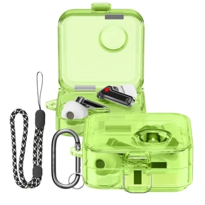Image de kwmobile Étui Compatible avec Nothing Ear (2) Housse de Protection Rigide pour Écouteurs Vert Transparent