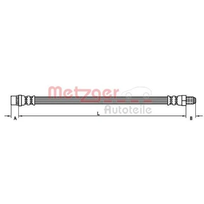 Image de METZGER 4110109 Flexible De Frein 435 RENAULT: Kangoo I Express,