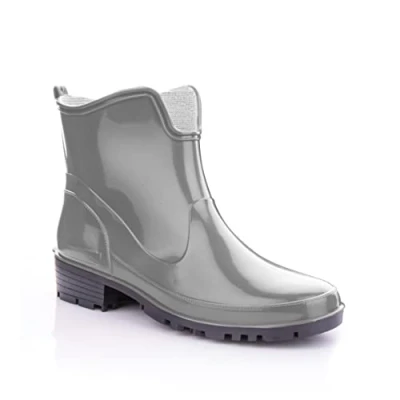 Image de Lemigo Bottes en Caoutchouc Cheville Pour Femmes de Pluie Courtes Elke (Gris, Système Taille Chaussures EU, Adulte, Numérique, Moyen, 36)