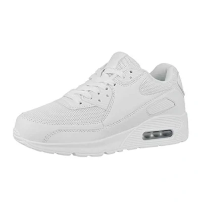Image de Elara Chaussures Femmes Hommes de Course Sport Baskets Chunkyrayan H001 Z001 White 36