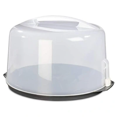 Image de Xavax boîte de Transport à gâteau Ronde (Grande gâteau, récipient Tarte Lavable au Lave Vaisselle, avec Couvercle et poignée Transport) Noir