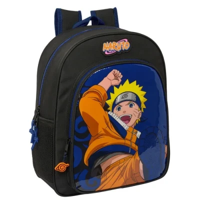 Image de Safta NARUTO NINJA Sac à dos scolaire pour enfant, adaptable au chariot, idéal les enfants d&#039;âge scolaire, confortable et polyvalent, qualité résistance, 32 x 12 38 cm, couleur noir/bleu,