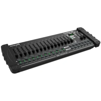 Image de Audibax Control 384 Contrôleur DMX Canaux Contrôle de 24 Appareils avec 16 Activation Sonore, Manuelle ou Automatique des Scènes Programmation Chenillards et Séquences