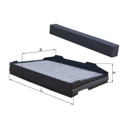 Image de MAHLE ORIGINAL LAK 255 Filtre d&#039;habitacle à charbon actif 327,0 202 55,5 SAAB: 9 5 Berline, Break