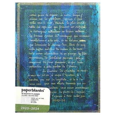 Image de Paperblanks Agendas Flexis à Couverture Souple de 18 Mois 2023 2024 Collection Les Manuscrits Estampés Vertical Ultra (180 x 230 mm)