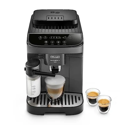Image de De&#039;Longhi Magnifica Evo ECAM292.52.GB, Machine Automatique à Café en Grains, Broyeur Intégré, Panneau de Commande Icônes Blanc et Noir, Technologie LatteCrema Hot, 1450W, Noire