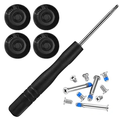 Image de eBoot Lot de 4 patins en caoutchouc avec vis et tournevis pour boîtier inférieur Apple MacBook Pro A1278/ A1286 /A1297 13&quot;/15&quot;/17&quot; (non compatible écran Retina)