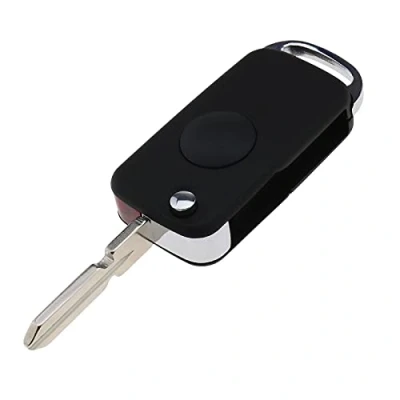 Image de Create idea Coque de clé télécommande 1 Bouton Pliable avec Vierge Compatible Benz Mercedes E/S/SL/W124/R129 Noir