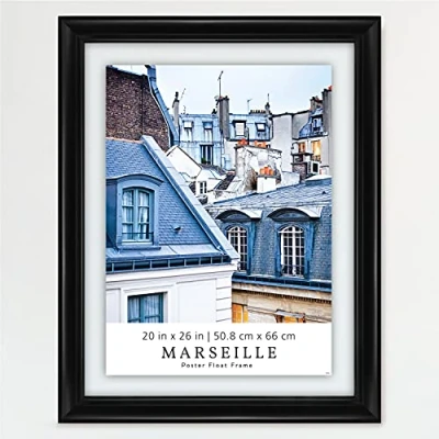 Image de MCS, Cadre flottant pour affiche de Marseille noire, 50,8 x 66 cm, cm