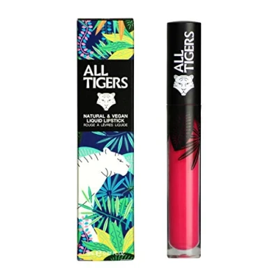 Image de ALL TIGERS Rouge à Lèvres Liquide Mat Tenue Longue Durée Ingrédients Bio, Vegan &amp; Naturel Teinte Fuchsia &quot;Own The Stage&quot; 786 Lipstick et Sans Dérivé de Pétrochimie
