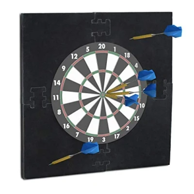 Image de Relaxdays Bordure de protection carrée &quot;R6&quot; cible jeu fléchettes dartboard 4 pièces EVA H xlxP: 71 x 3 cm, noir