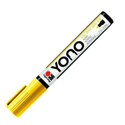 Image de Marabu 12400103019 YONO Marqueur acrylique polyvalent avec pointe ogive japonaise, à base d&#039;eau, résistant la lumière et l&#039;eau pour presque tous les supports, 1,5 3 mm