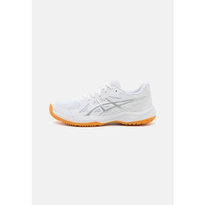 Image de Asics Upcourt 6 Chaussures de tennis toutes surfaces, Femme, Taille: 38, White/blue coast Imitation cuir/textile