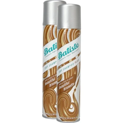 Image de Batiste Lot de 2 shampoings sec Beautiful Brunette avec une touche couleur pour cheveux bruns, frais tous types cheveux, x 200 ml
