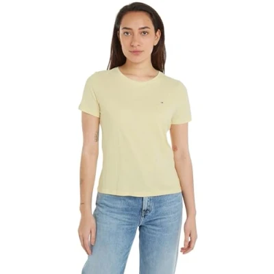 Image de Tommy Jeans T Shirt Manches Courtes Femme Soft Jersey Tee Col Ras du Cou, Jaune (Lemon Zest), XL
