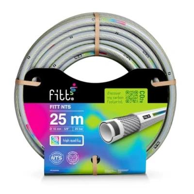 Image de FITT NTS Grey 5/8&quot; (15 mm) 25m Tuyau d&#039;arrosage équipé pour Les Jardins, Robuste Usage intensif